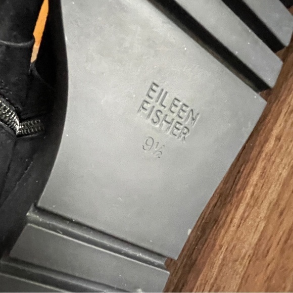 Eileen Fisher Tinker Suede Leather Black Booties, Size 9.5 - Picture 11 of 12
